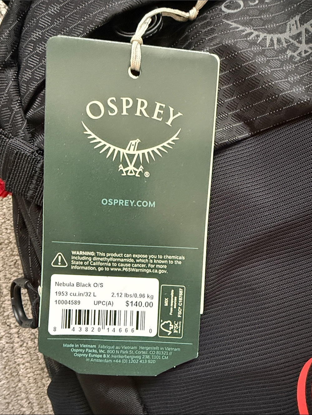 OSPREY Black Nebula Backpack NWT - Picture 2 of 5